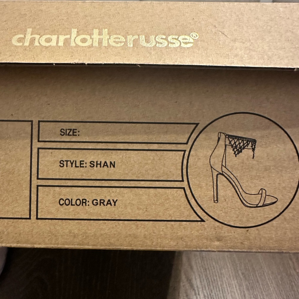Charlotte Russe “Shan” Gray High Heels Sandals Size‎ 7 - Picture 11 of 12